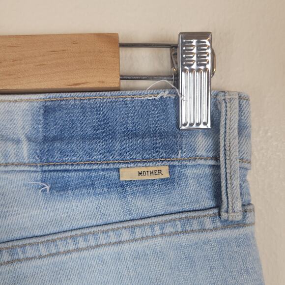 MOTHER Jeans 25 Blue The Rascal Ankle Undone Hem Distressed Vacation Temptation - Picture 6 of 15